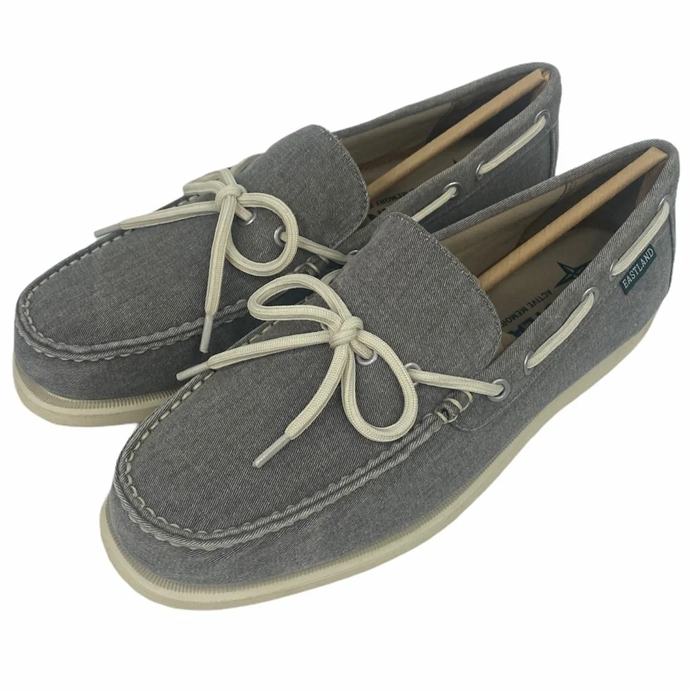 Eastland Grey Yarmouth 1-Eye Canvas Boat Shoes